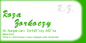 roza zorkoczy business card